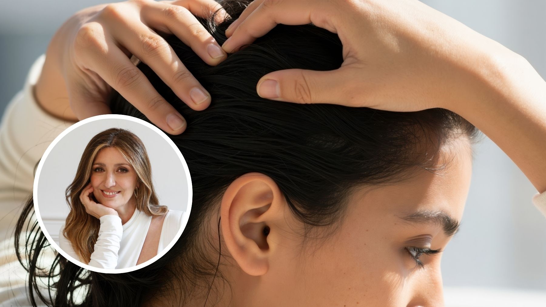 Claudia di Paolo, experta en yoga capilar: Presiona hasta notar que el cuero cabelludo se mueve