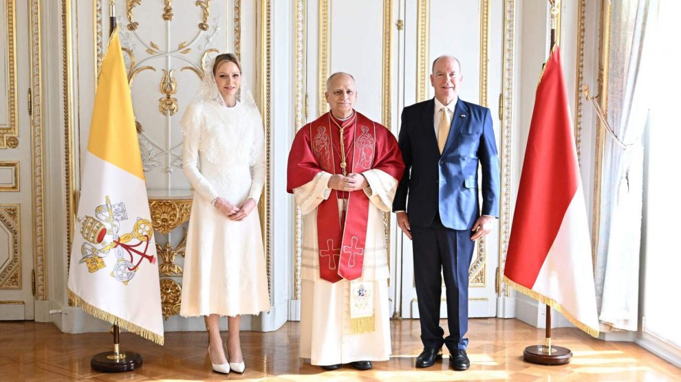 Charlène de Mónaco con Alberto y el Papa León en Semana Santa