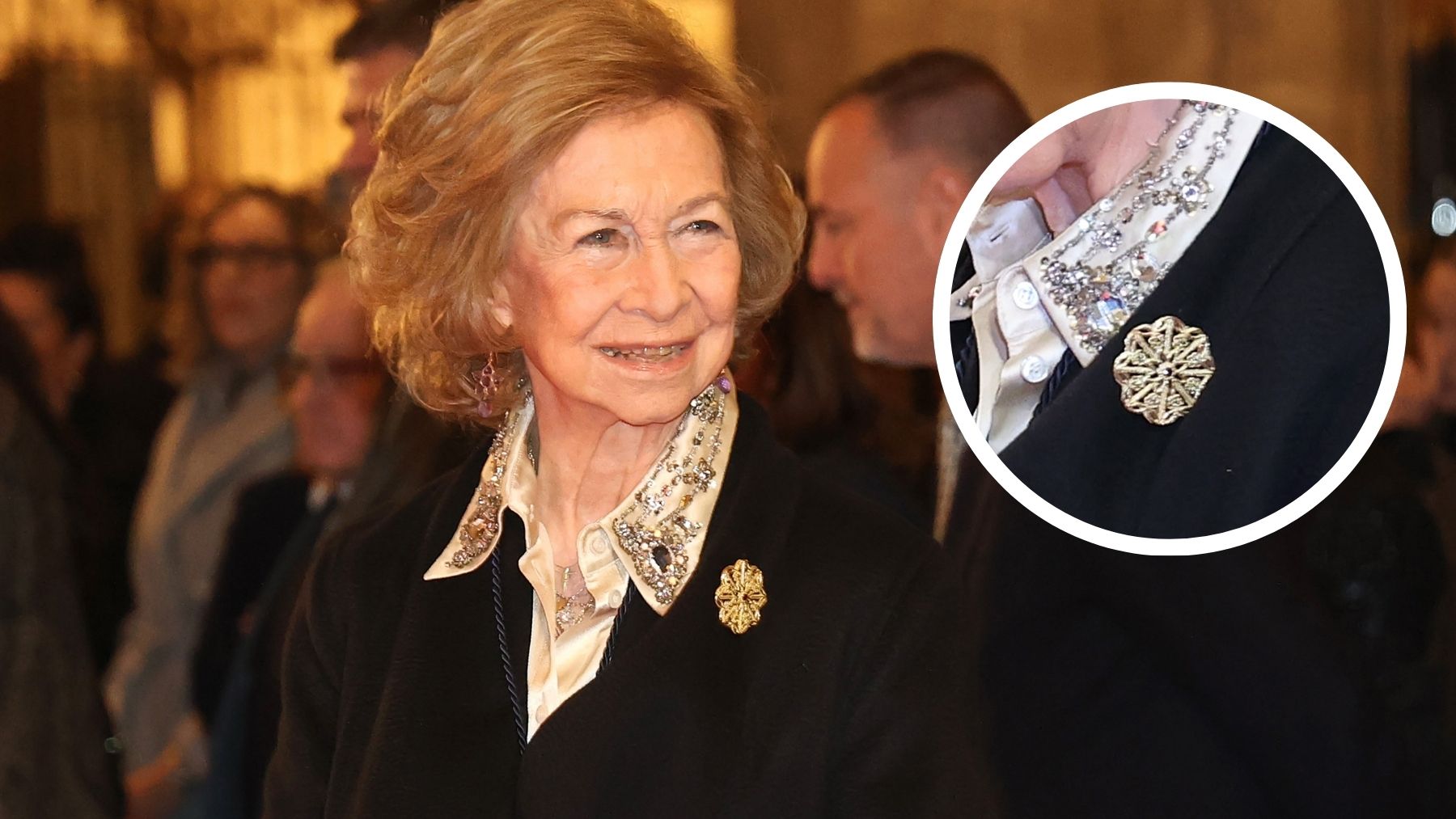 El broche de 6.000 € con el que la Reina Sofía arranca la Semana Santa en Mallorca tiene historia