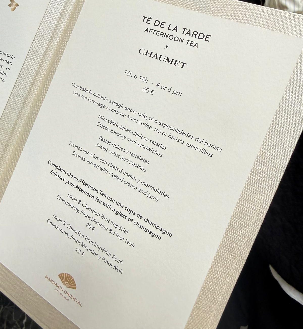 Así es la exclusiva ‘hora del té’ de Chaumet en el Mandarin Oriental Ritz por 60 €