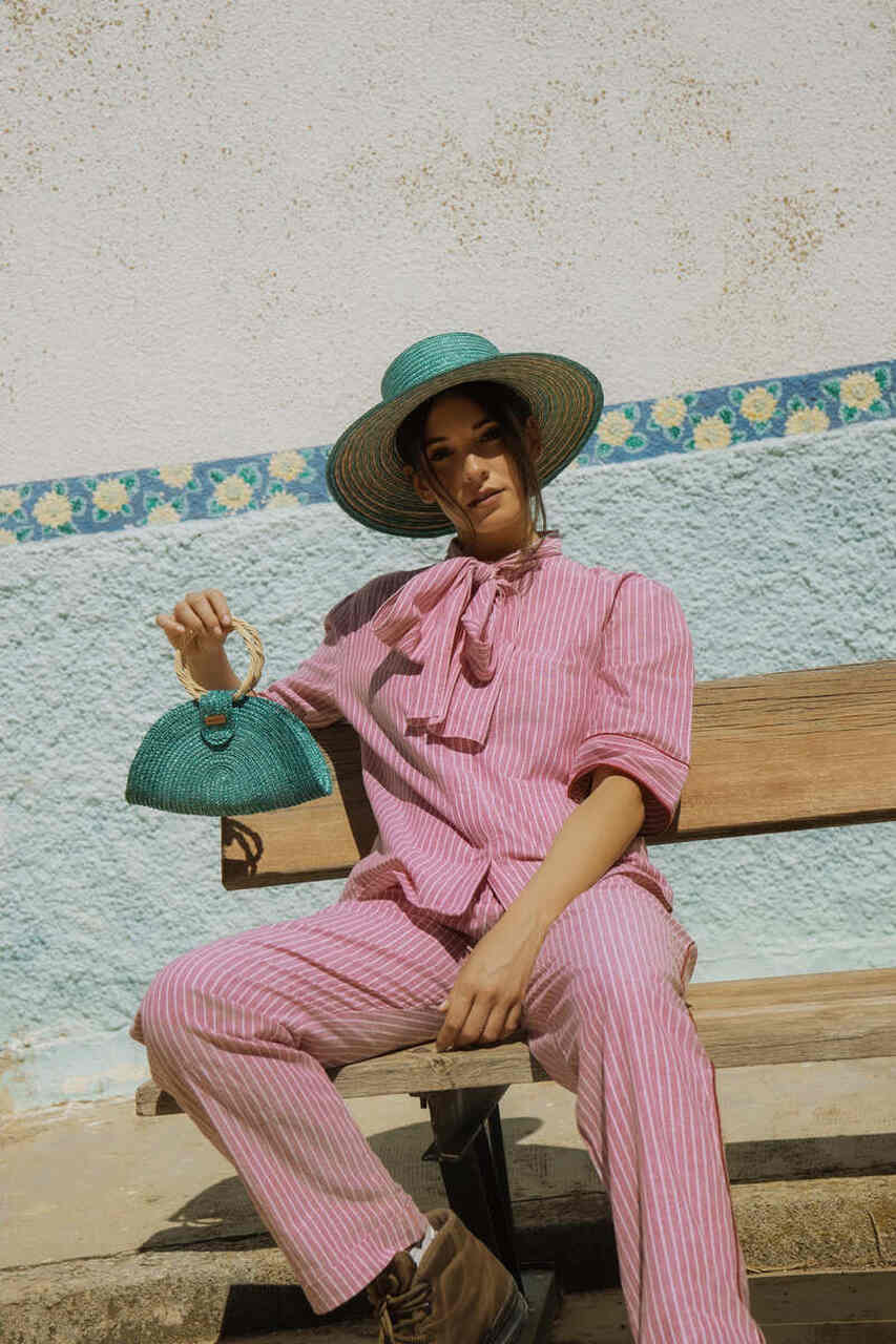 Zahati)bolso azul verano