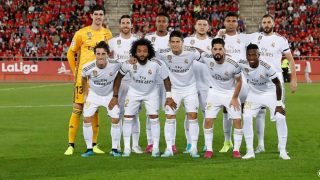 Los jugadores del Real Madrid, en Son Moix. (RealMadrid)