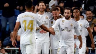 Los jugadores del Real Madrid celebran un gol ante el Leganés. (EFE)