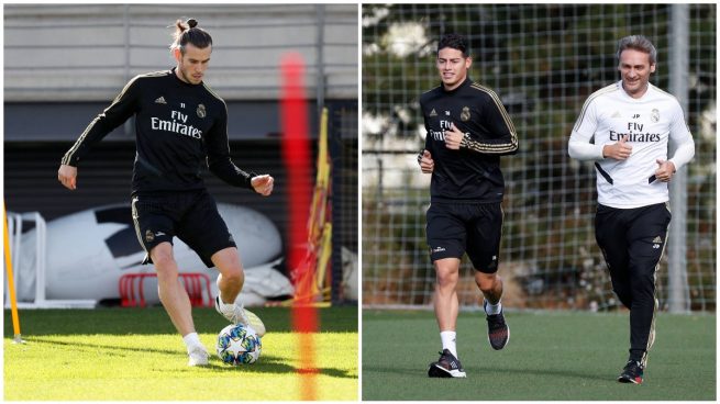 Bale y James Rodríguez, ejercitándose en Valdebebas (www.realmadrid.com)..