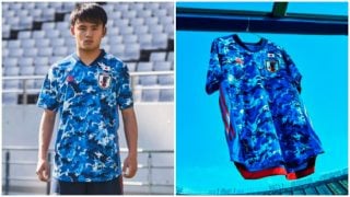 Takefusa Kubo presentó la nueva camiseta de Japón.