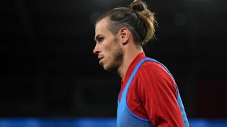 Bale, durante un partido de su selección. (Getty)