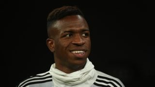 Vinicius sonríe antes de un partido. (Getty)