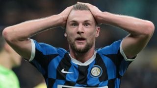 Milan Skriniar, durante un partido con el Inter de Milán. (Getty)