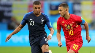 Hazard y Mbappé durante un Francia – Bélgica. (AFP)