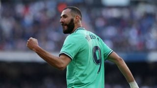 Benzema celebra su gol ante el Espanyol (Getty).