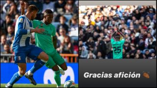 Vinicius publicó un mensaje tras el partido ante el Espanyol.