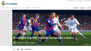 La noticia del Real Madrid en su página web.