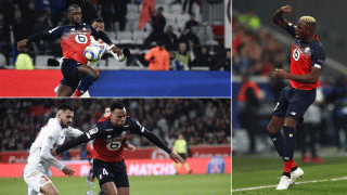 El Real Madrid sigue a tres jugadores del Lille: a la izquierda, arriba, Soumaré y abajo, Gabriel; a la derecha, Osimhen (Getty y AFP)