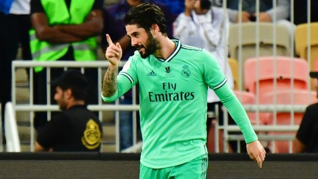 Isco celebra su gol ante el Valencia (AFP).