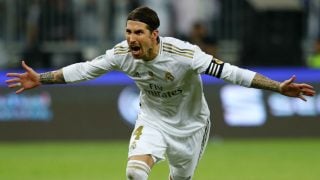 Sergio Ramos celebra su penalti en la Supercopa de España. (Getty)