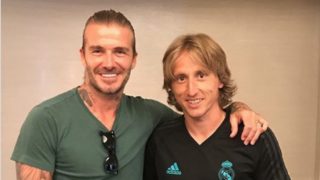 Beckham y Modric, en la gira veraniega de 2017 (Instagram).