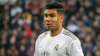 Casemiro, durante un partido. (Enrique Falcón/Okdiario)