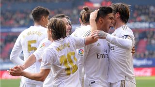 El Real Madrid celebra un gol. (AFP)