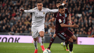 Hazard, durante el partido ante el Celta de Vigo (AFP)