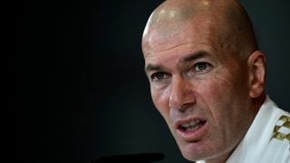 Zidane, en la rueda de prensa previa al Clásico (AFP).