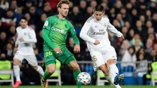 James Rodríguez con el Real Madrid frente a la Real Sociedad. (AFP)