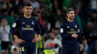 Ramos y Casemiro, durante el partido del Real Madrid ante el Betis (Getty).