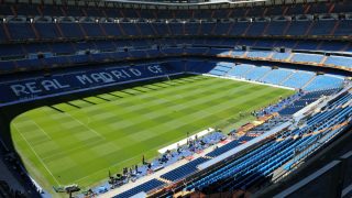 El estadio Santiago Bernabéu sin público. (Getty)