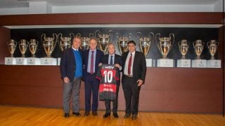 Florentino Pérez junto al directivo del Flamengo infectado de coronavirus.