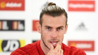 Bale, durante una rueda de prensa con su selección. (Getty)