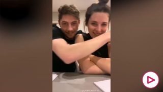 Valverde y su novia, en el directo de Instagram.