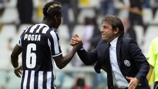 Pogba y Conte, en un partido cuando militaban en la Juventus. (AFP)
