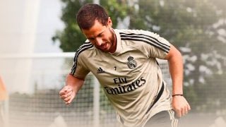 Eden Hazard, en un entrenamiento.