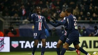 Tanguy Kouassi, celebrando un gol. (PSG)