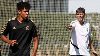 Manu Fernández, en un entrenamiento con el Juvenil B del Real Madrid