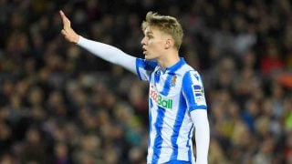 Martin Odegaard con la Real Sociedad. (AFP)