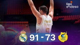 Felipe Reyes celebra un triple. (ACB)