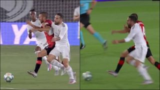 El Mallorca protestó una falta de Carvajal en el gol de Vinicius.