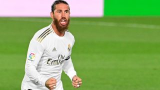 Ramos celebra su gol contra el Mallorca. (AFP)