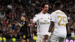 Isco y Vinicius celebran un gol. (AFP)