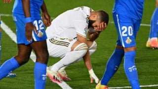 Benzema en el partido contra el Getafe. (AFP)