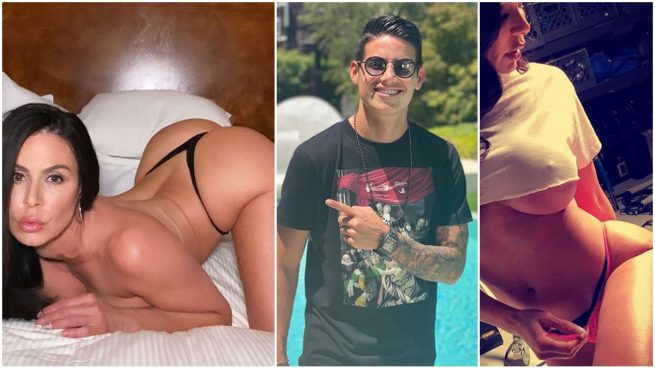 Kendra Lust y James Rodríguez, en fotos de Instagram.