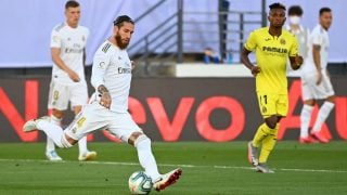 Sergio Ramos durante un partido entre Real Madrid y Villarreal.