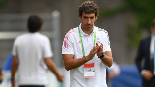 Raúl, durante un partido en la UEFA Youth League. (Realmadrid.com)