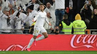 Mariano celebra un gol con el Real Madrid. (AFP)