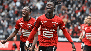 Camavinga, tras anotar con el Rennes en la segunda jornada de la Ligue 1 (AFP)