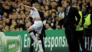 Bale y Mourinho, durante un Tottenham-Real Madrid de la Champions League. (Getty)