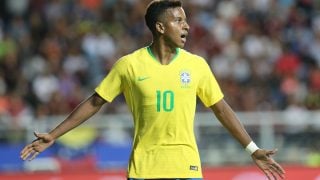 Rodrygo durante un partido con Brasil. (AFP)