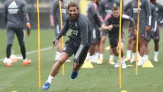 Sergio Ramos, durante un entrenamiento. (Realmadrid.com)