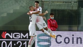 Brahim Díaz celebra su gol con el Milán este pasado domingo ante el Crotone. (Getty)