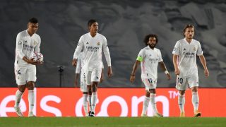 Los jugadores del Real Madrid durante el duelo contra el Shakthar. (Getty)